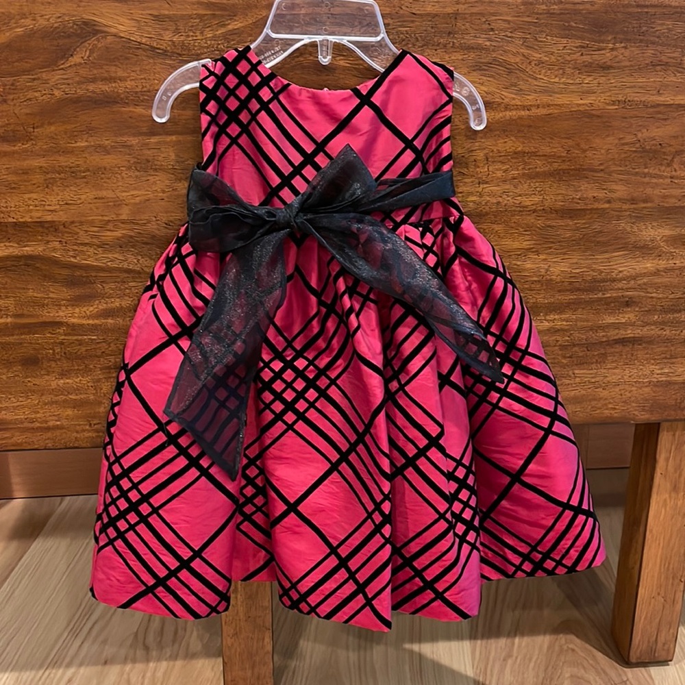 US Angels red plaid party dress size 12M